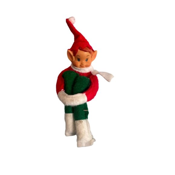Vintage Midcentury Kneehugger Elf With Rubber Face & Felt Body - Picture 7 of 7